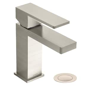 Duro Single-Hole Single-Handle Bathroom Faucet with Push Pop Drain in Satin Nickel (1.0 GPM)
