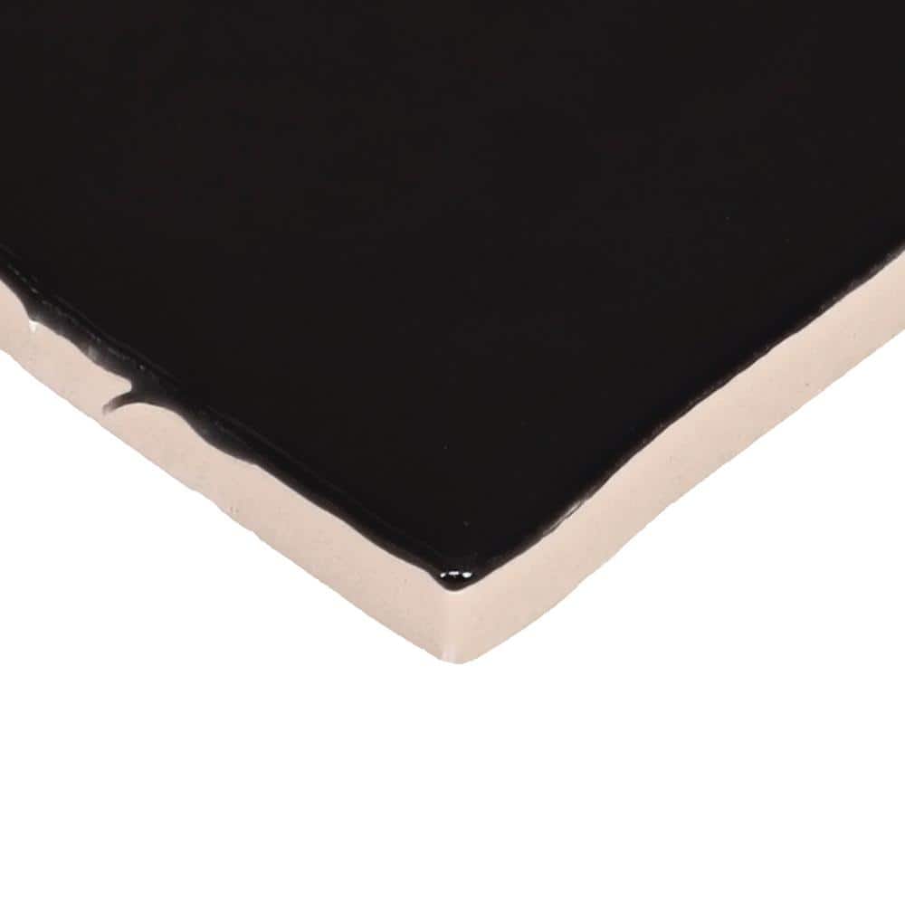Florentine Gates Glossy Black Ceramic Subway Tile 3x12