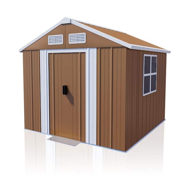 6 ft. W x 4 ft. D Heavy-Duty Metal Garden Shed with Windows, Lockable Door and Ventilation (24 sq. ft. )