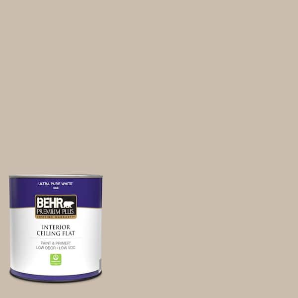 BEHR PREMIUM PLUS 1 qt. #PPU5-13 Creamy Mushroom Ceiling Flat Interior Paint