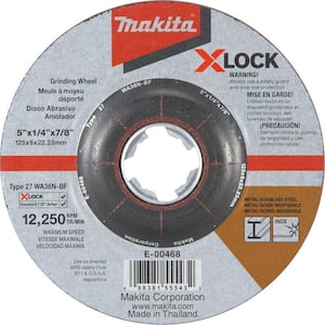 X-LOCK 5 in. x 1/4 in. x 7/8 in. 36-Grit Type 27 General Purpose Grinding Wheel for Metal and Stainless Steel Grinding
