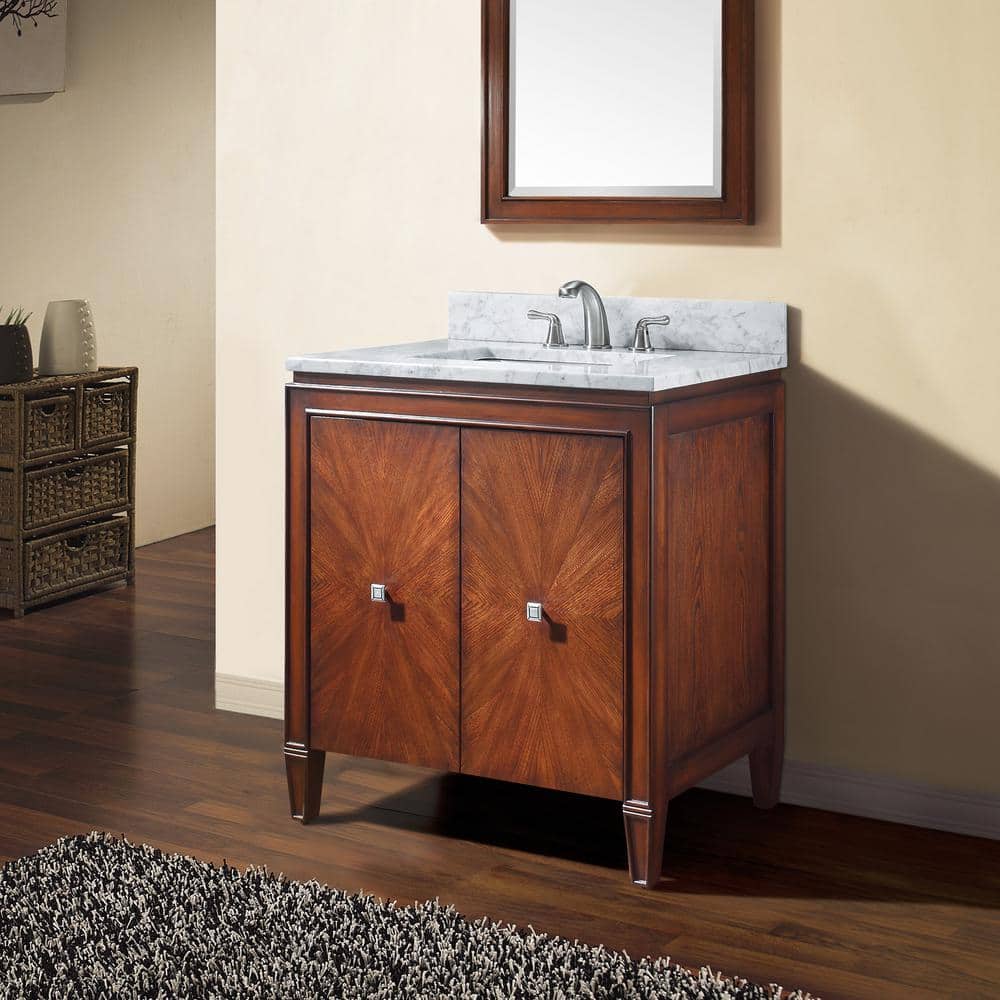 Brentwood 31" Walnut Wood Single Bathroom Vanity Base