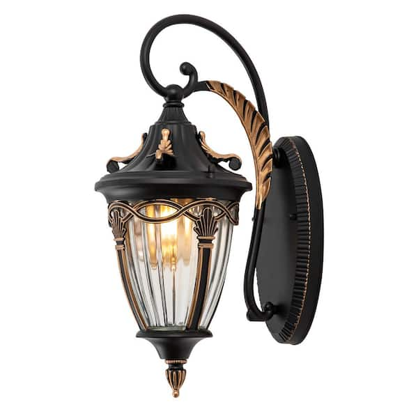 OUKANING 1-Light Black Antique Outdoor/Indoor Waterproof Wall Sconce ...