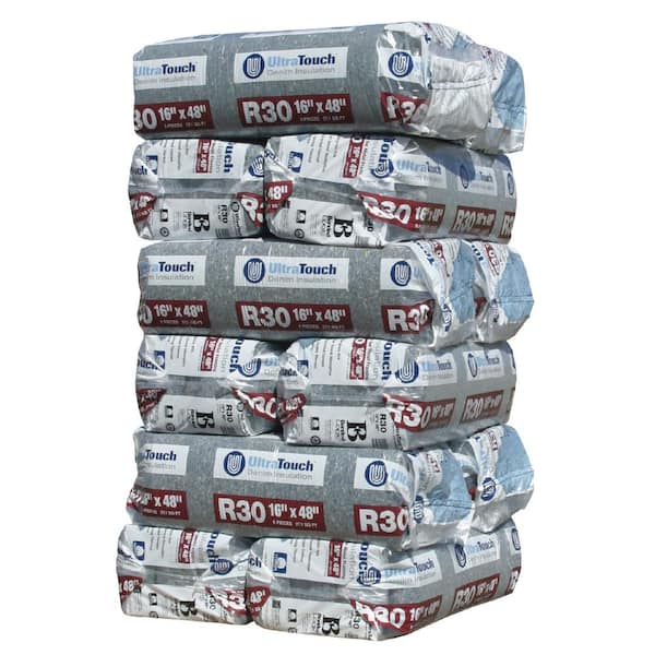 UltraTouch R-30 Denim Insulation Batts 16.25 in. x 48 in. (12-Bags)