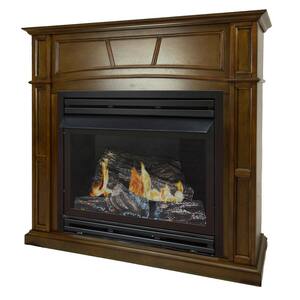 32,000 BTU 46 in. Full Size Ventless Natural Gas Fireplace in Heritage