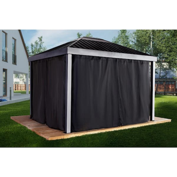 Sojag Skylight 10 Ft. X 12 Ft. Polyester Curtains For Gazebo 135 ...