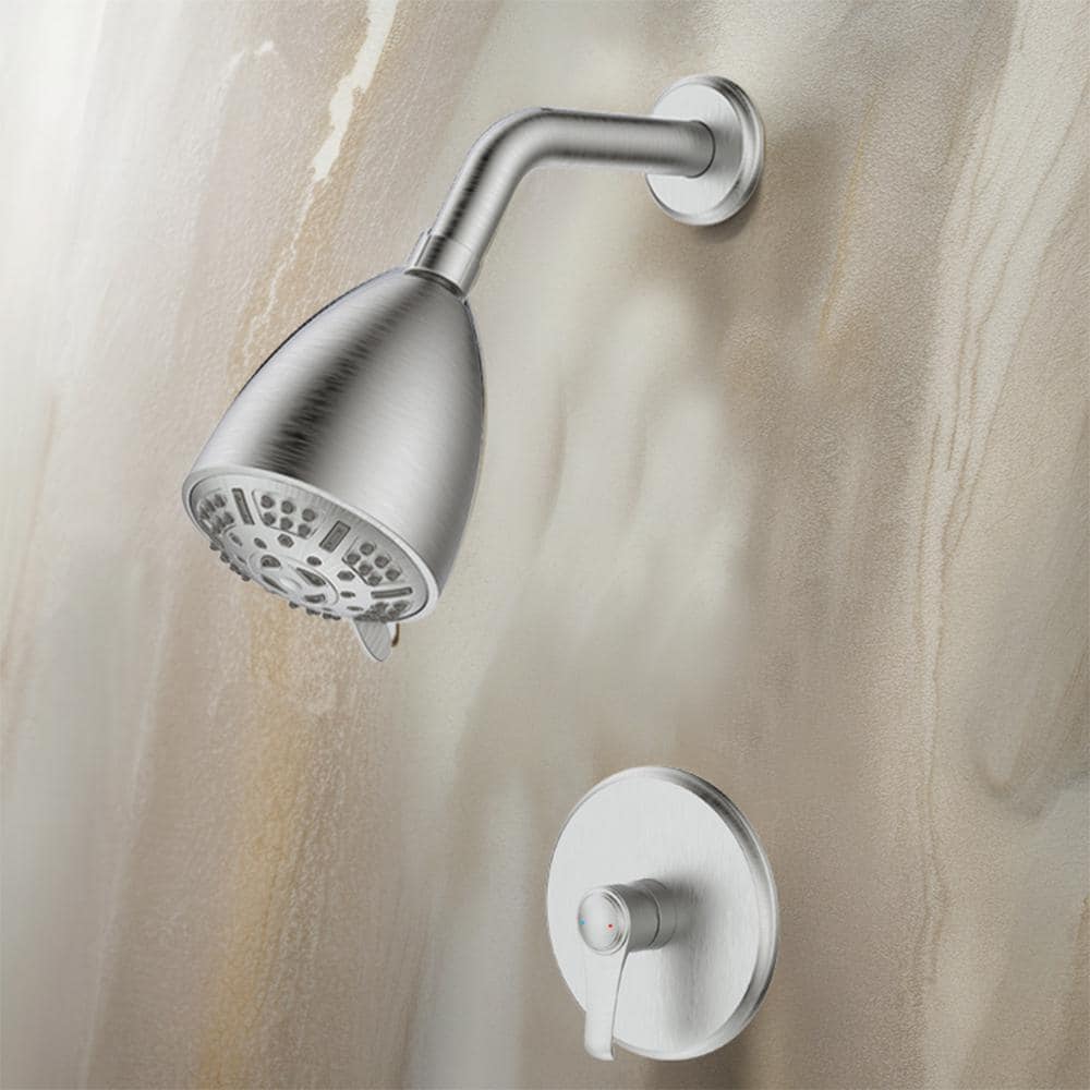 Single Handle 9-Spray Patterns 1 Showerhead Shower Faucet Set 1.8 GPM with 