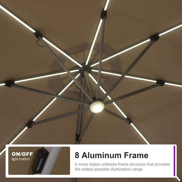 PURPLE LEAF 9 ft.x 12 ft. WindProof Aluminum Solar Powered LED