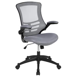 Kelista Mid-Back Mesh Swivel Ergonomic Task Office Chair in Dark Gray with Flip-Up Arms