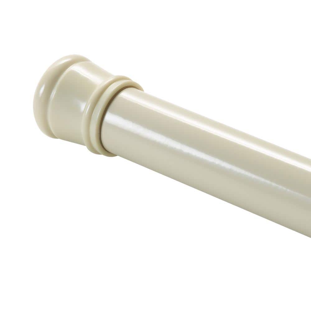 Beige Adjustable Tension Shower Curtain Rod 42-72 Inches