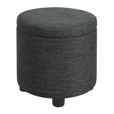 Dark Gray Sherpa - Ottomans - Living Room Furniture - The Home Depot