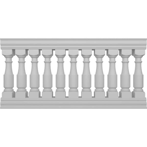 Ekena Millwork Fiberthane Hamilton Balustrade 72 in. L x 38 in. H Fiberglass Railing Kit