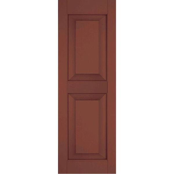 Ekena Millwork 15 in. x 35 in. Exterior Real Wood Western Red Cedar Raised Panel Shutters Pair Country Redwood