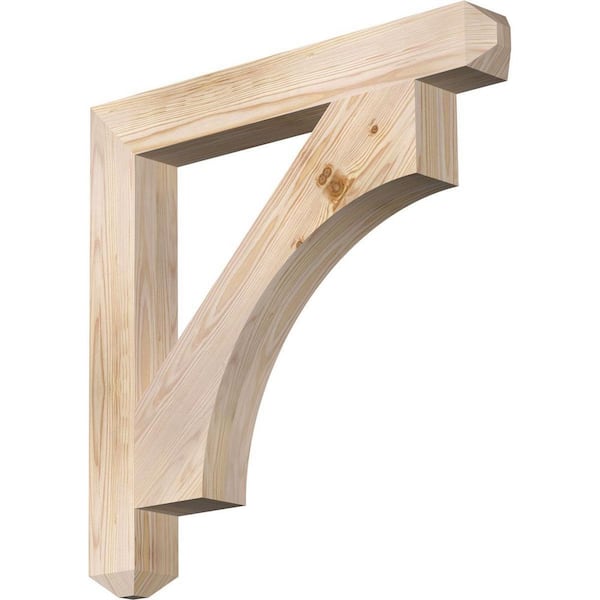 Ekena Millwork 3.5 in. x 28 in. x 28 in. Douglas Fir Westlake Craftsman Smooth Bracket