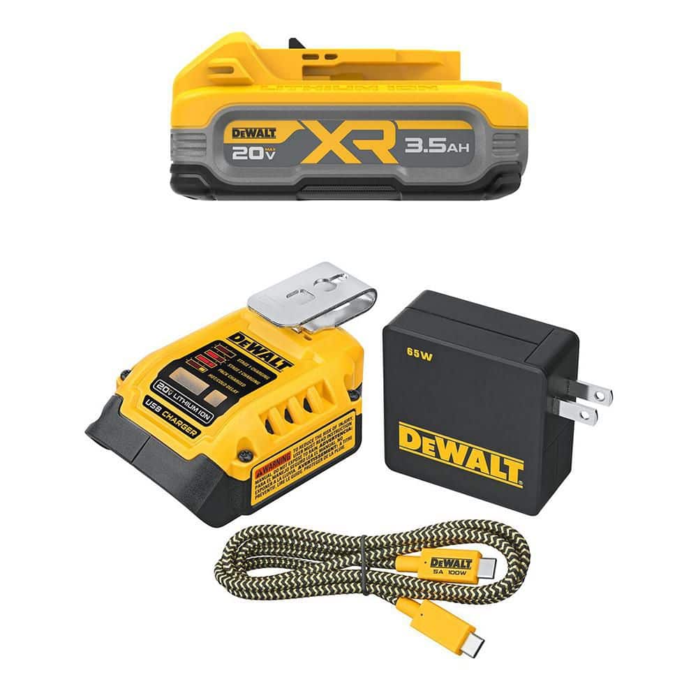 20-Volt MAX XR Powerstack Lithium-Ion 3. 5Ah Battery with 20-Volt MAX Charger and USBC Adaptor Kit price history on PriceWatchPro