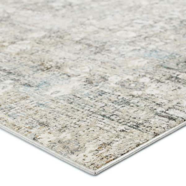 Kenrick Gray/Light Blue 7 ft. 10 in. x 10 ft. Floral Rectangle Area Rug