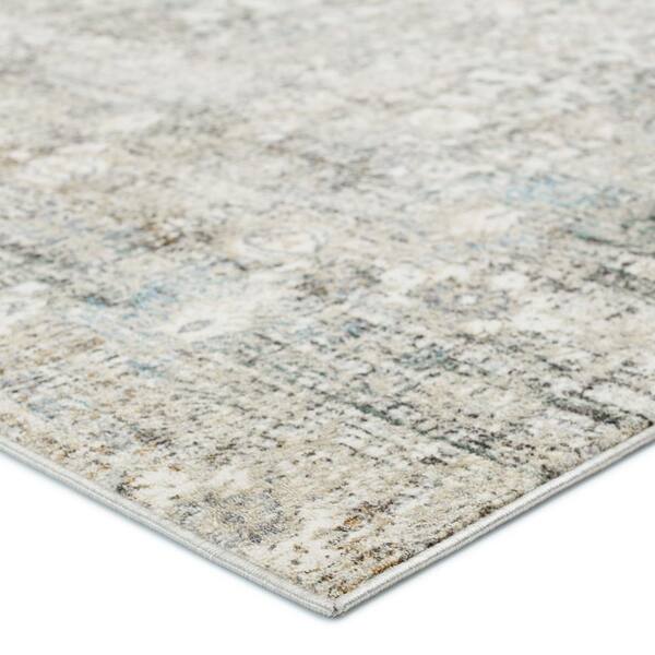 Kenrick Gray/Light Blue 9 ft. 10 in. x 14 ft. Floral Rectangle Area Rug