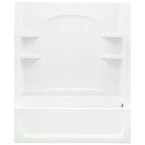 Ensemble 32 in. x 60 in. x 74 in. Bath and Shower Kit with Right-Hand Drain in White