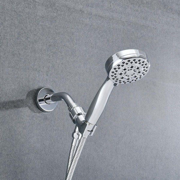 Fapully 5-Spray Settings Wall Mounted Handheld Shower Head with 2.5 GPM, High Pressure Hand Shower in Chrome