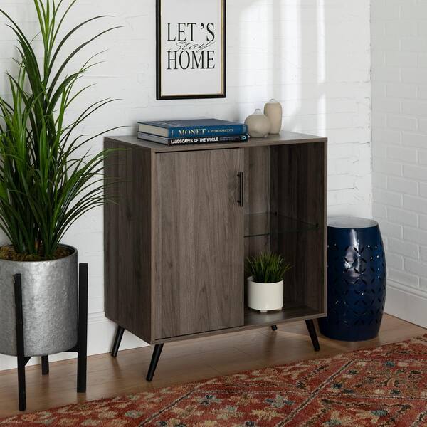 Walker Edison Furniture Company 30 in. Slate Grey 1-Door Accent Cabinet