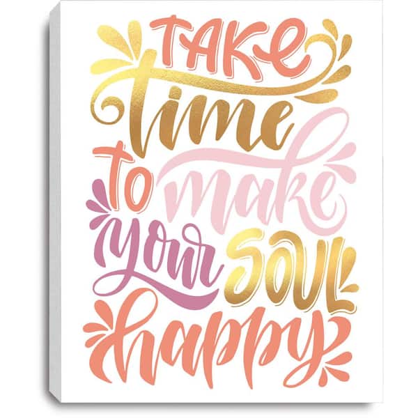 RoomMates Pink and Yellow Soul Happy Canvas Wall Art
