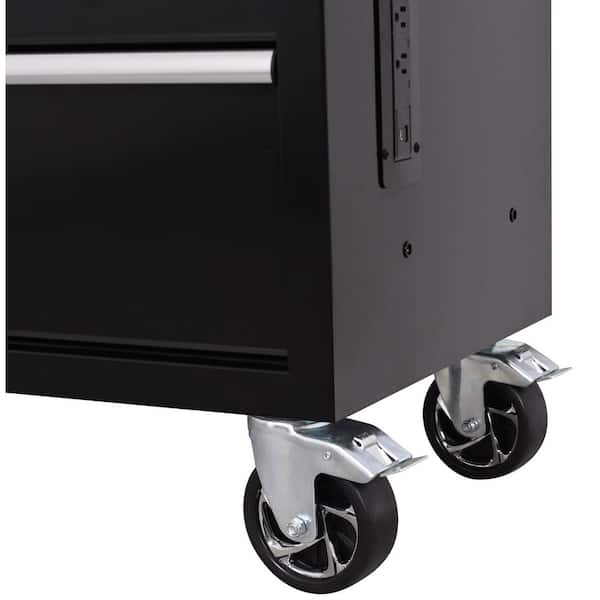 Husky - Modular Tool Storage 52 in. W x 20 in. D Standard Duty Black Mobile Workbench Cabinet