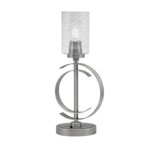 Savanna 17.25 in. Graphite Accent Table Lamp with Smoke Bubble Glass Shade