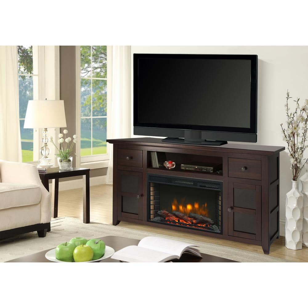 UPC 872076009665 product image for Winchester 56 in. Freestanding Electric Fireplace TV Stand in Dark Walnut | upcitemdb.com