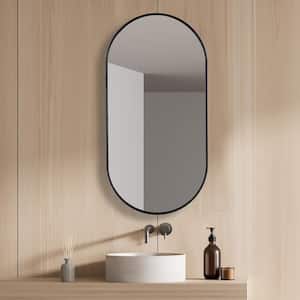 Oval Black Bathroom Vanity Framed Wall Mirror ( 31.5 in. H x 15.7 in. W )