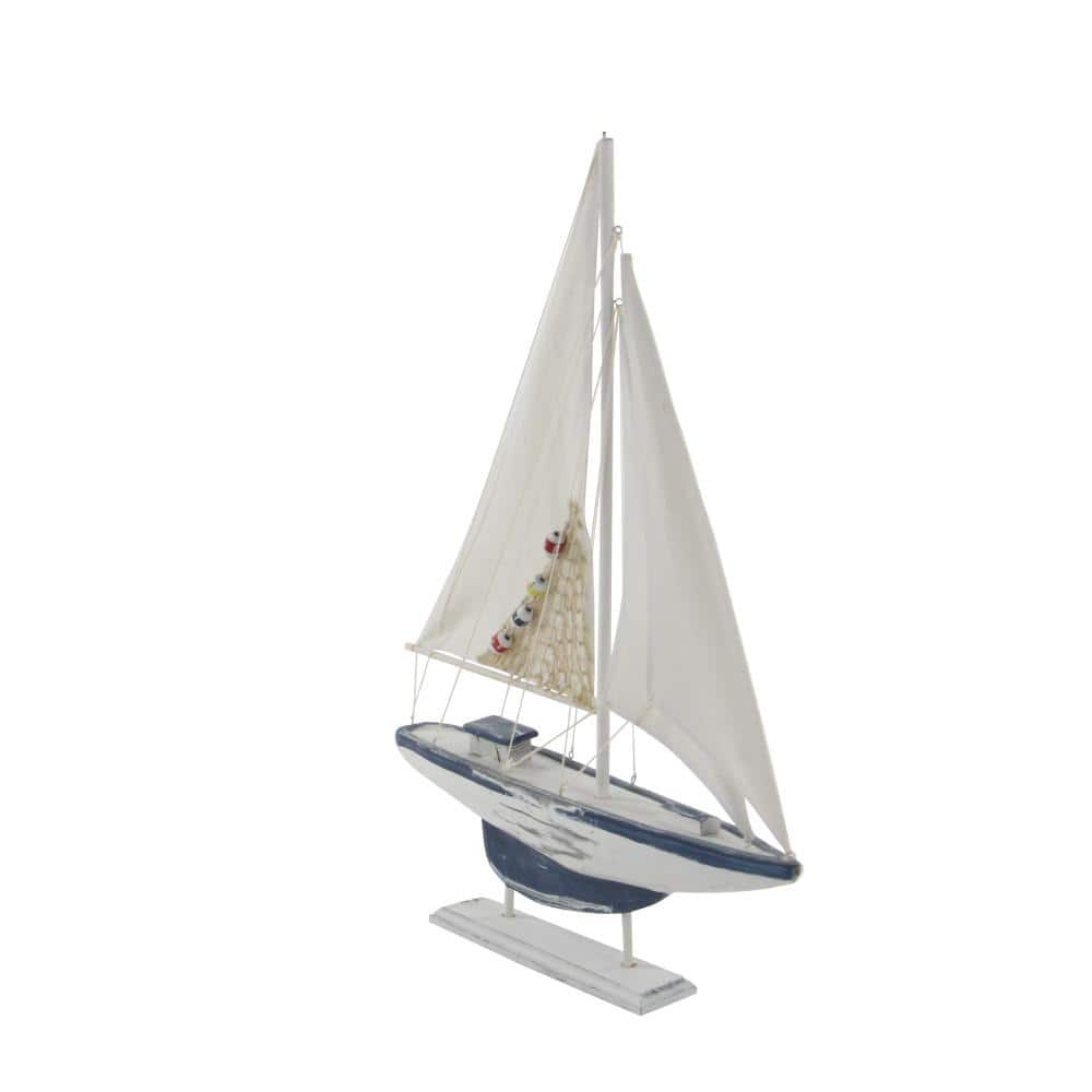 White Pine Coastal Sailboat Sculpture Set, 25"H x 17"W