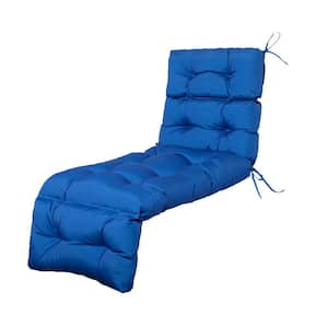 Outdoor Chaise Lounge Cushions 71x24x4" Wicker Tufted Cushion for Patio Furniture in Navy Blue