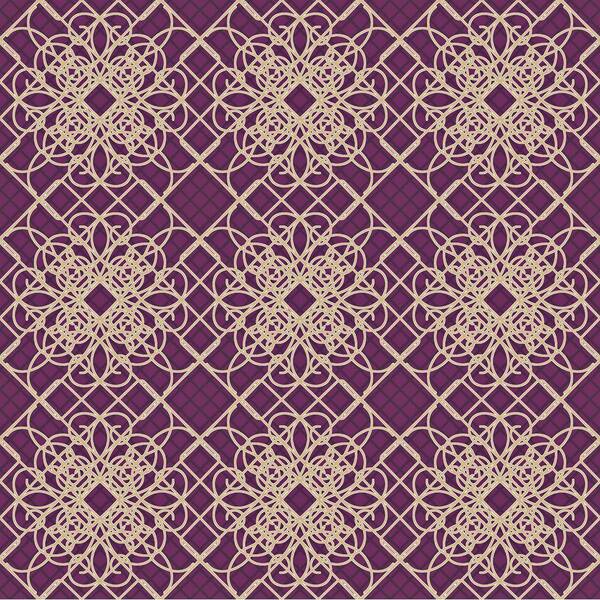 The Wallpaper Company 10 in. x 8 in. Purple and Beige Giro-Lace Print Wallpaper Sample