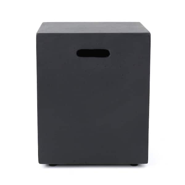 Dark Gray MGO Concrete Outdoor Patio Tank Holder Side Table Fire Pit Cover