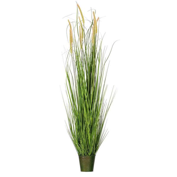 Vickerman 48 in. Artificial Potted Green Grass and Cattails