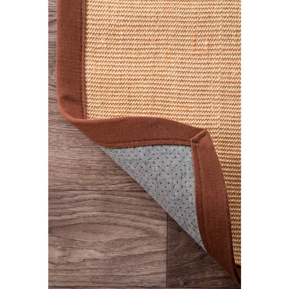 Eco-Friendly Handmade Sisal 4'x6' Rug with Non-Slip Latex Backing in Brown