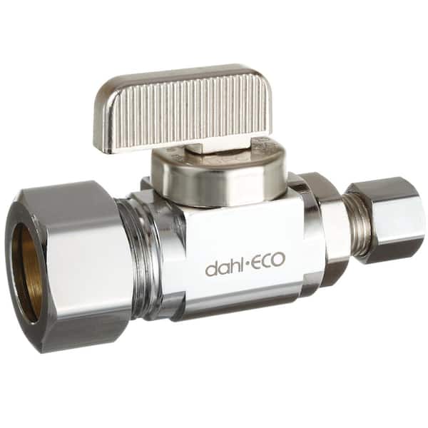 DAHL 5/8 in. O.D. Comp x 1/4 in. O.D. Comp, Supply Stop, Straight, Plated, Lead-Free