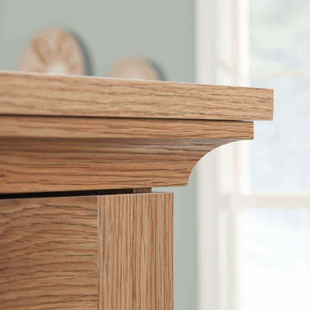 Timber Oak Brown Storage Craft and Sewing Armoire