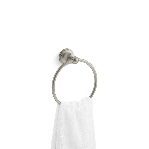 KOHLER Capilano Towel Ring in Vibrant Brushed Nickel K-R26684-BN