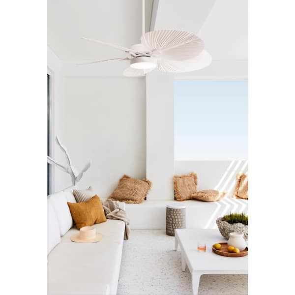 Lucci Air Bali 52in. Indoor/Outdoor Antique White DC Ceiling Fan with Remote Control Light