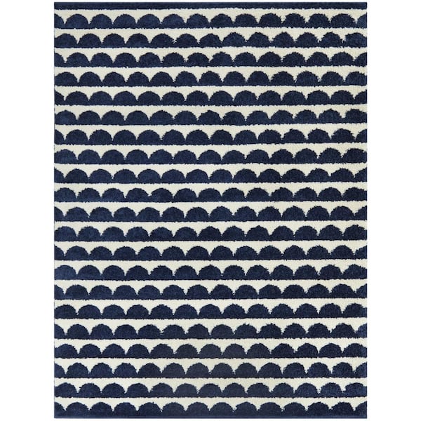 BALTA Palmer Navy 8 ft. x 10 ft. Geometric Area Rug