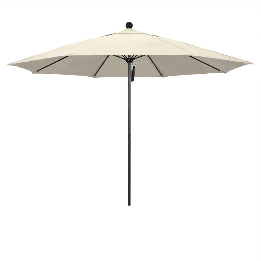 11 ft. Black Aluminum Market Patio Umbrella with Fiberglass Ribs Pulley Lift in Antique Beige Olefin price history on PriceWatchPro
