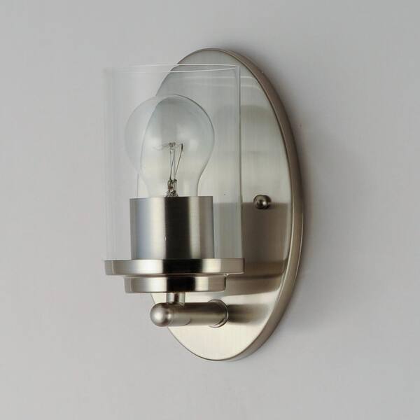 Maxim Lighting - Corona 4.5 in. 1-Light Satin Nickel Wall Sconce Vanity Light