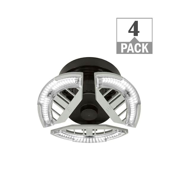 ETI LIGHTING Spin Light 7 in. Adjustable Light Heads LED Flush Mount Ceiling Light E26 Medium Base 3500LM Bright White 4000K (4-Pack)