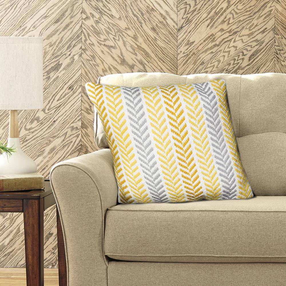 Hand-Woven Chevron Cotton Throw Pillow