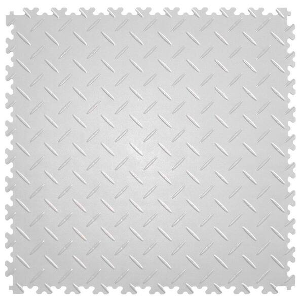 IT-tile 20-1/2 in. x 20-1/2 in. Diamond Plate White PVC Interlocking Multi-Purpose Flooring Tiles (23.25 sq. ft./case)