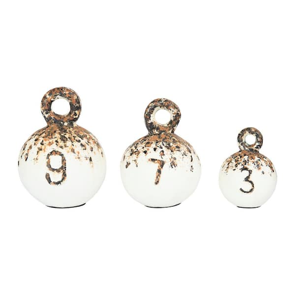 Storied Home Round Resin Weight Figurines (Set of 3 Sizes)