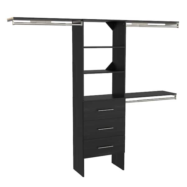 ClosetMaid Style+ 73.1 in W - 121.1 in W Noir Modern Style Basic Plus Wood Closet System Kit