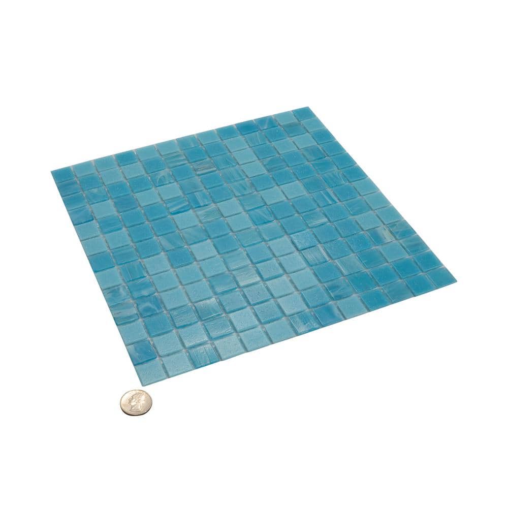 Arctic Blue 12'' x 12'' Glossy Glass Mosaic Tile