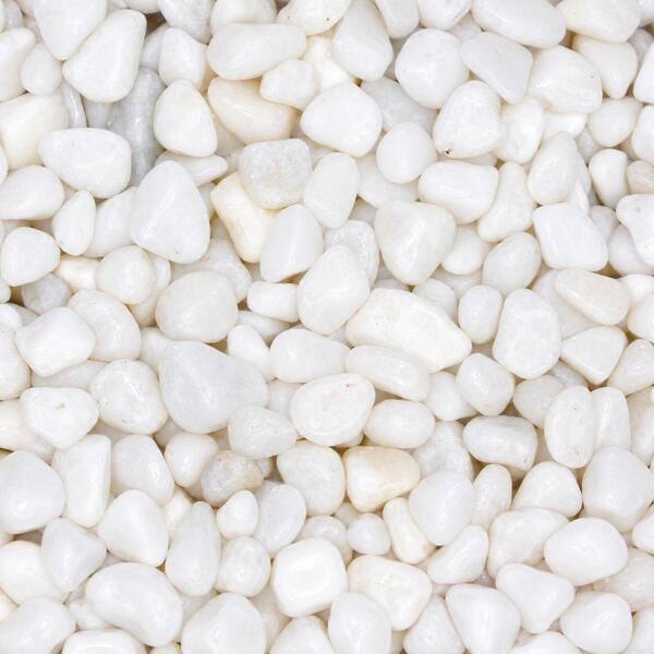 Polished Snow White Gravel 3/8 in. Landscape Decorative Stone, 50 lb. Bags .5 cu. ft. Half Pallet (22 Bags/1,100 lbs.)