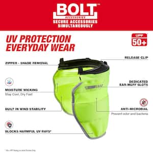 BOLT Yellow High Visibility Mesh Sunshade with 50+UPF UV Protection